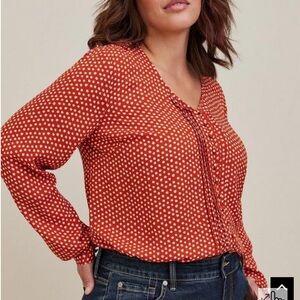 Torrid Georgette Pintuck Button Front Blouse